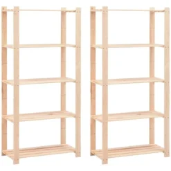 vidaXL - Opbergrekken 5-laags 2 st 80x38x170 cm grenenhout 250 kg
