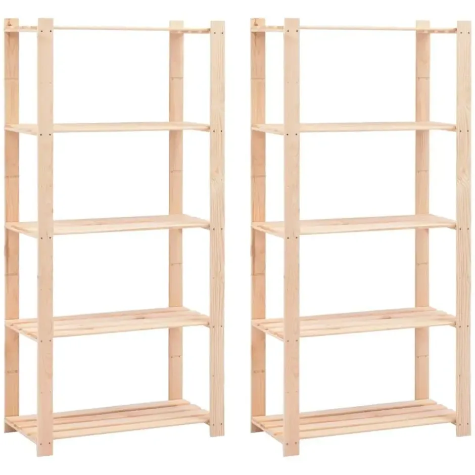 vidaXL - Opbergrekken 5-laags 2 st 80x38x170 cm grenenhout 250 kg