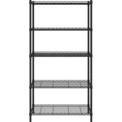 vidaXL - Opbergrek 5-laags 250 kg 90x35x180 cm zwart opslagrek opbergeenheid