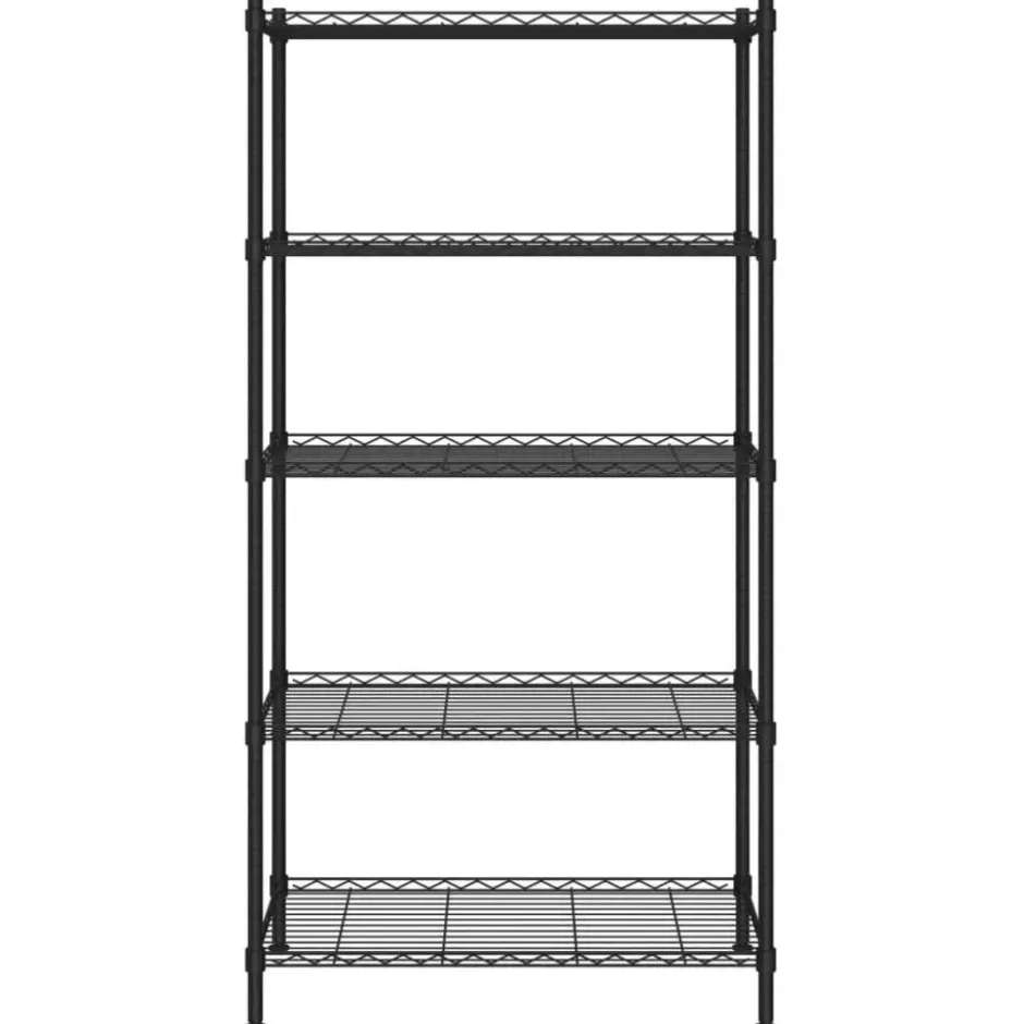 vidaXL - Opbergrek 5-laags 250 kg 90x35x180 cm zwart opslagrek opbergeenheid
