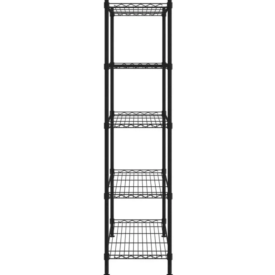 vidaXL - Opbergrek 5-laags 250 kg 90x35x180 cm zwart opslagrek opbergeenheid
