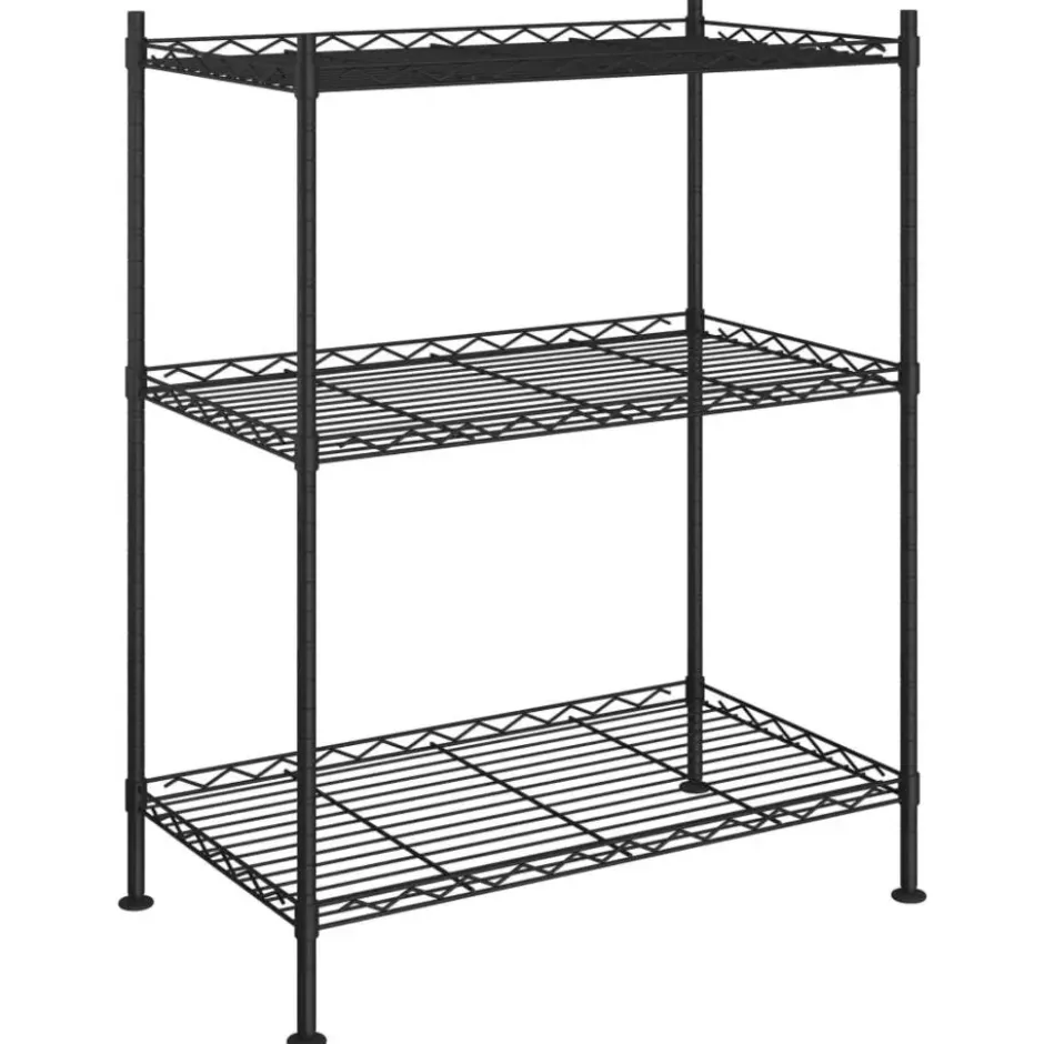 vidaXL - Opbergrek 3-laags 150 kg 60x35x76 cm zwart