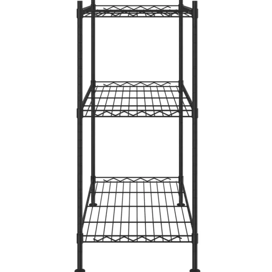 vidaXL - Opbergrek 3-laags 150 kg 60x35x76 cm zwart