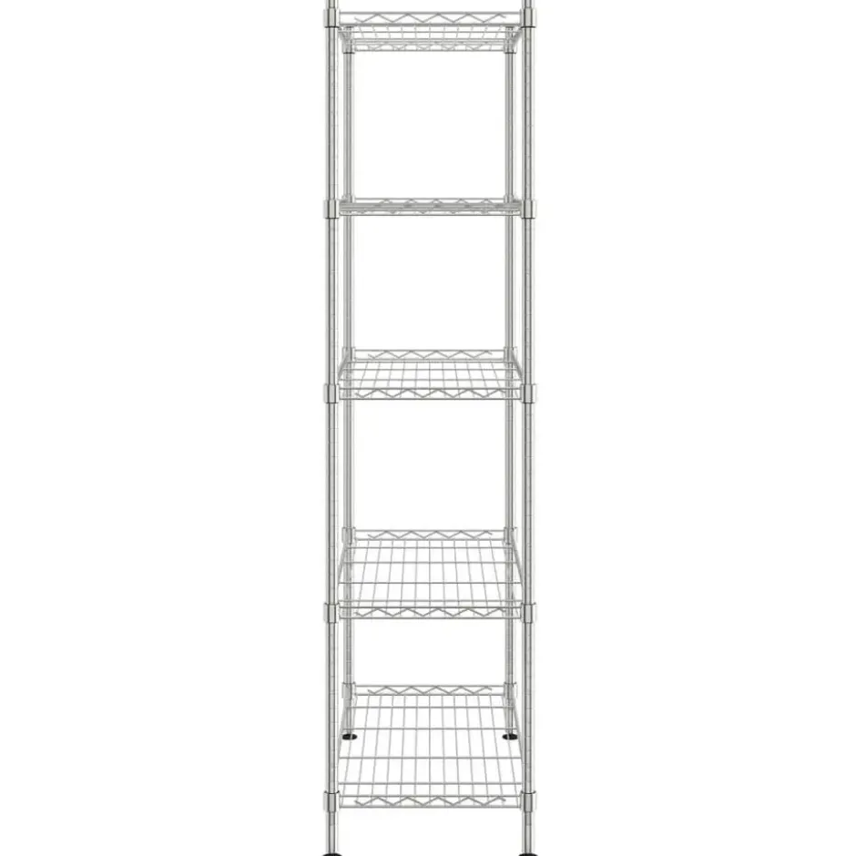 vidaXL - Opbergrek 5-laags 250 kg 90x35x180 cm chroomkleurig opslagrek