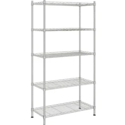 vidaXL - Opbergrek 5-laags 250 kg 90x35x180 cm chroomkleurig opslagrek