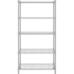 vidaXL - Opbergrek 5-laags 250 kg 90x35x180 cm chroomkleurig opslagrek