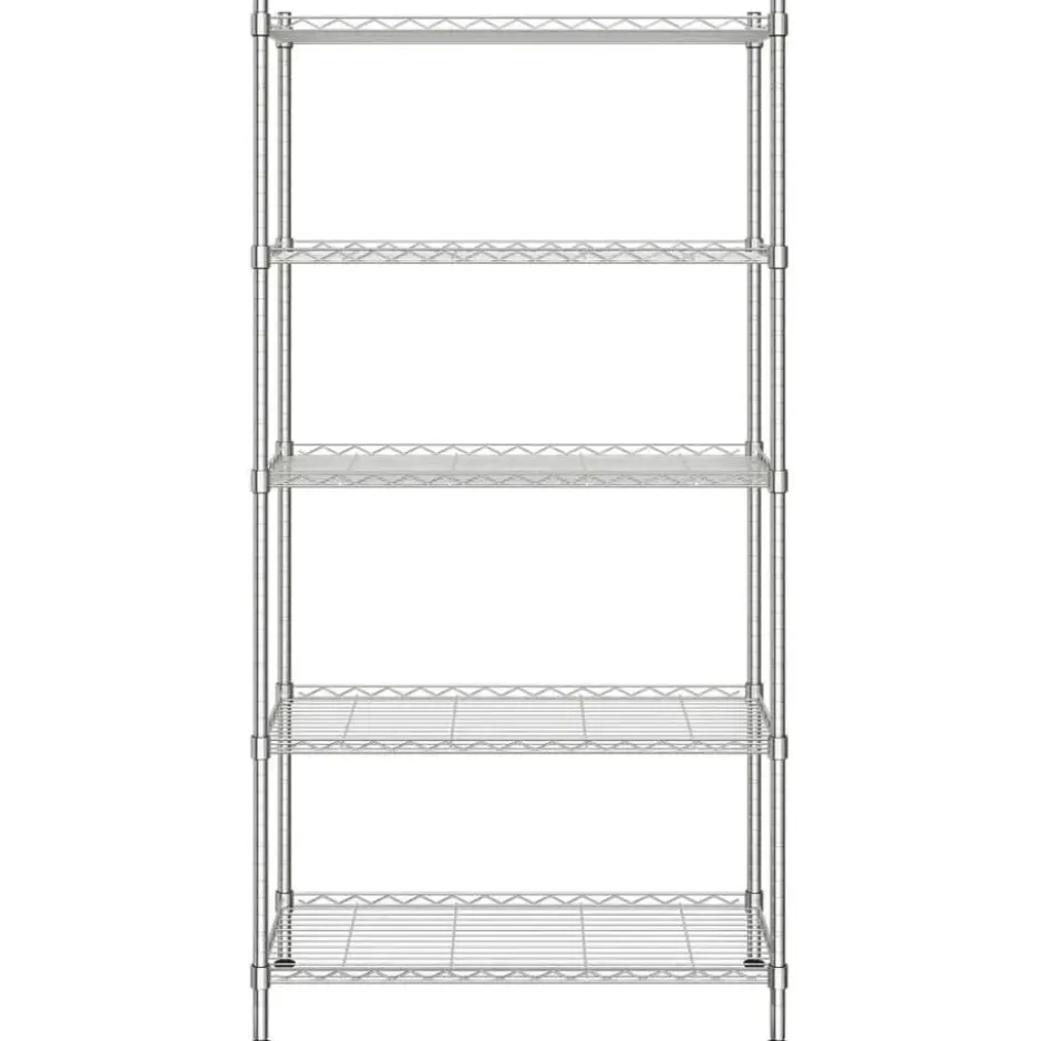 vidaXL - Opbergrek 5-laags 250 kg 90x35x180 cm chroomkleurig opslagrek