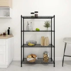 vidaXL - Opbergrek 4-laags 200 kg 90x35x137 cm zwart