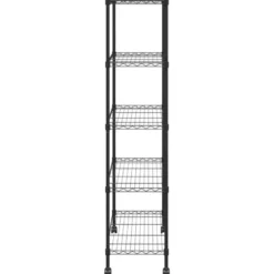vidaXL - Opbergrek 5-laags met wielen 250 kg 75x35x155 cm zwart