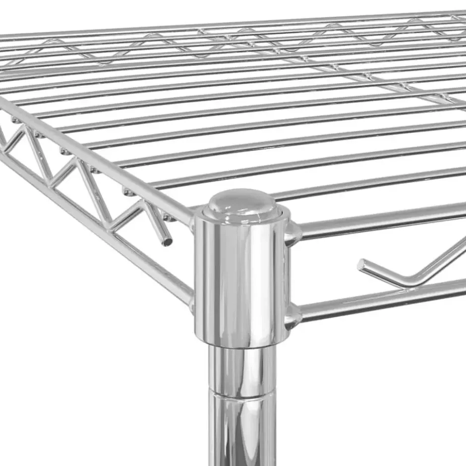 vidaXL - Opbergrek 4-laags met wielen 200 kg 90x35x142 cm zwart