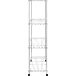 vidaXL - Opbergrek 4-laags met wielen 200 kg 90x35x142 cm zwart