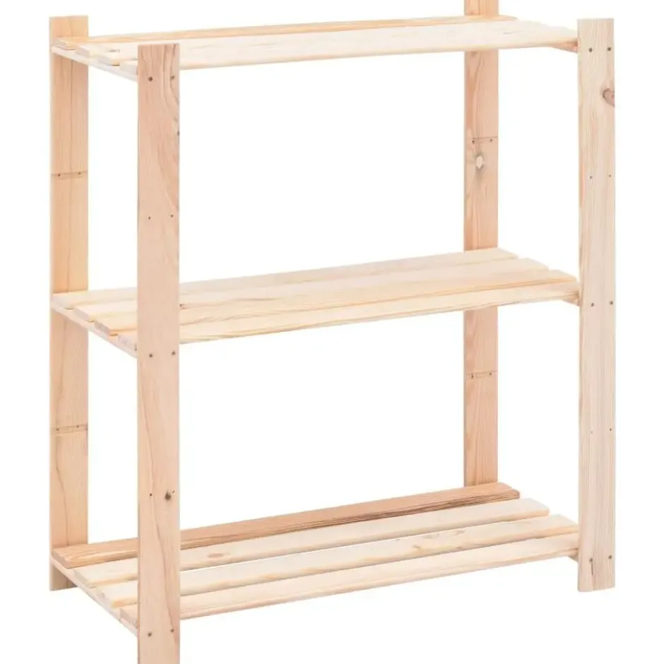 vidaXL - Opbergrek 3-laags 80x38x90 cm massief grenenhout 150 kg