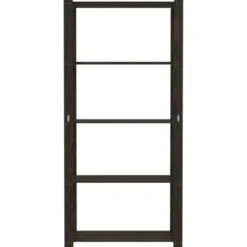 vidaXL - Opbergrek 5-laags 80x38x170 cm massief grenenhout zwart opbergmeubel