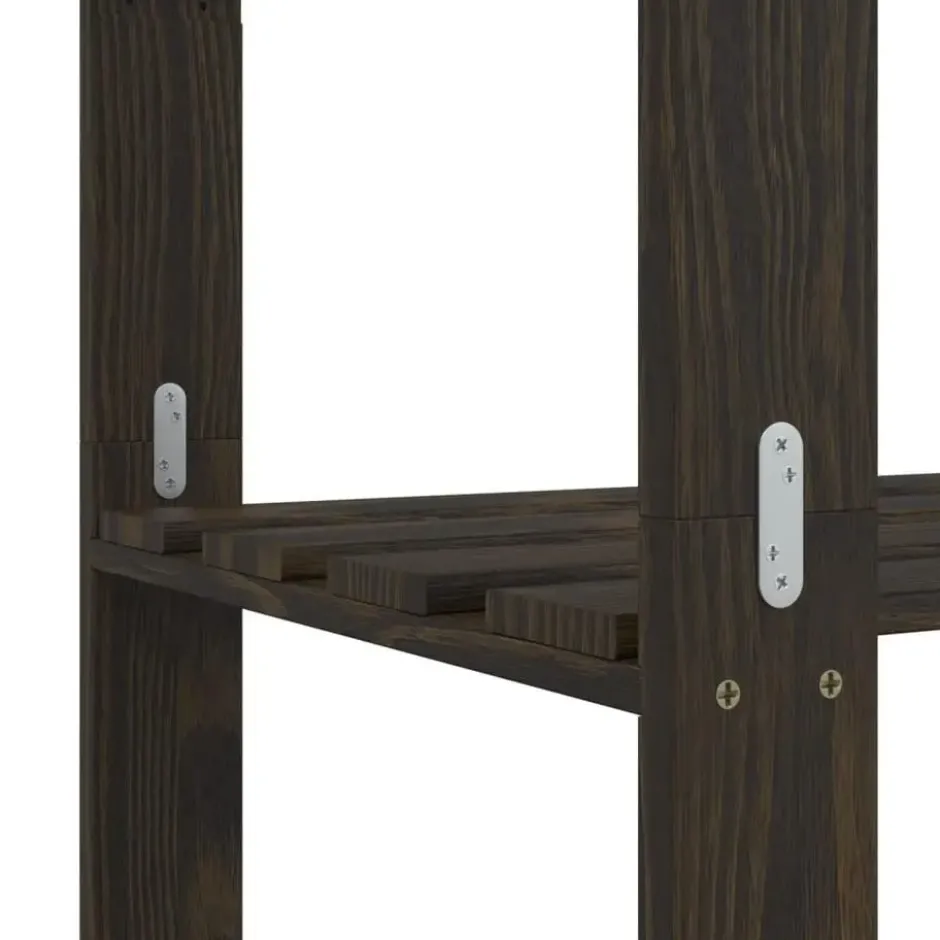 vidaXL - Opbergrek 5-laags 80x38x170 cm massief grenenhout zwart opbergmeubel