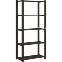 vidaXL - Opbergrek 5-laags 80x38x170 cm massief grenenhout zwart opbergmeubel