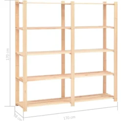 vidaXL - Opbergrek 5-laags 170x38x170 cm massief grenenhout 500 kg