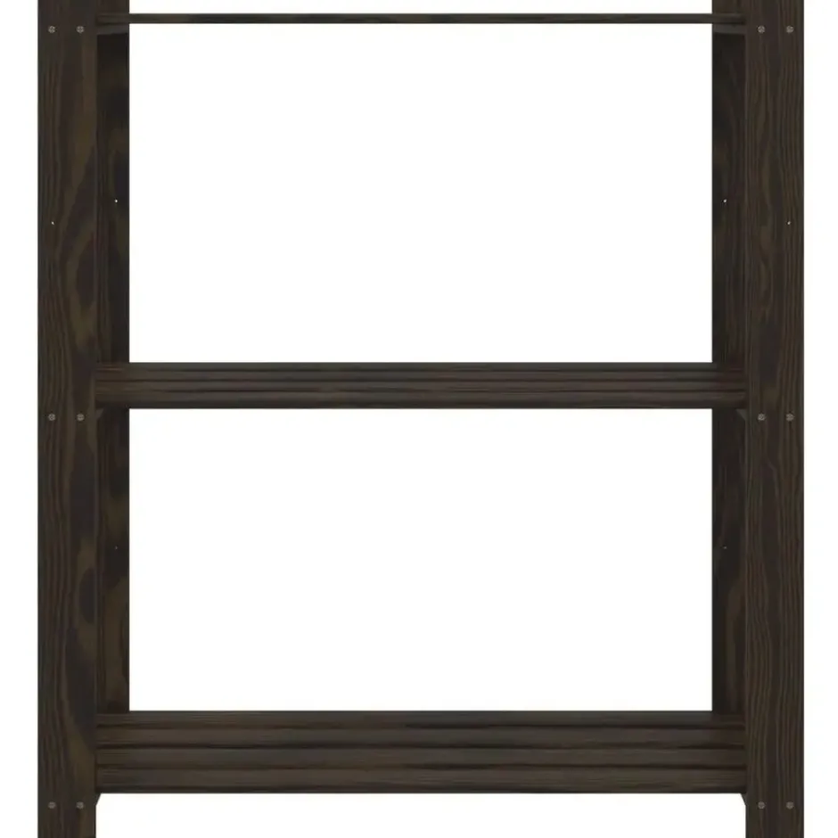vidaXL - Opbergrek 3-laags 80x38x90 cm massief grenenhout zwart opbergmeubel