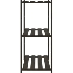 vidaXL - Opbergrek 3-laags 80x38x90 cm massief grenenhout zwart opbergmeubel