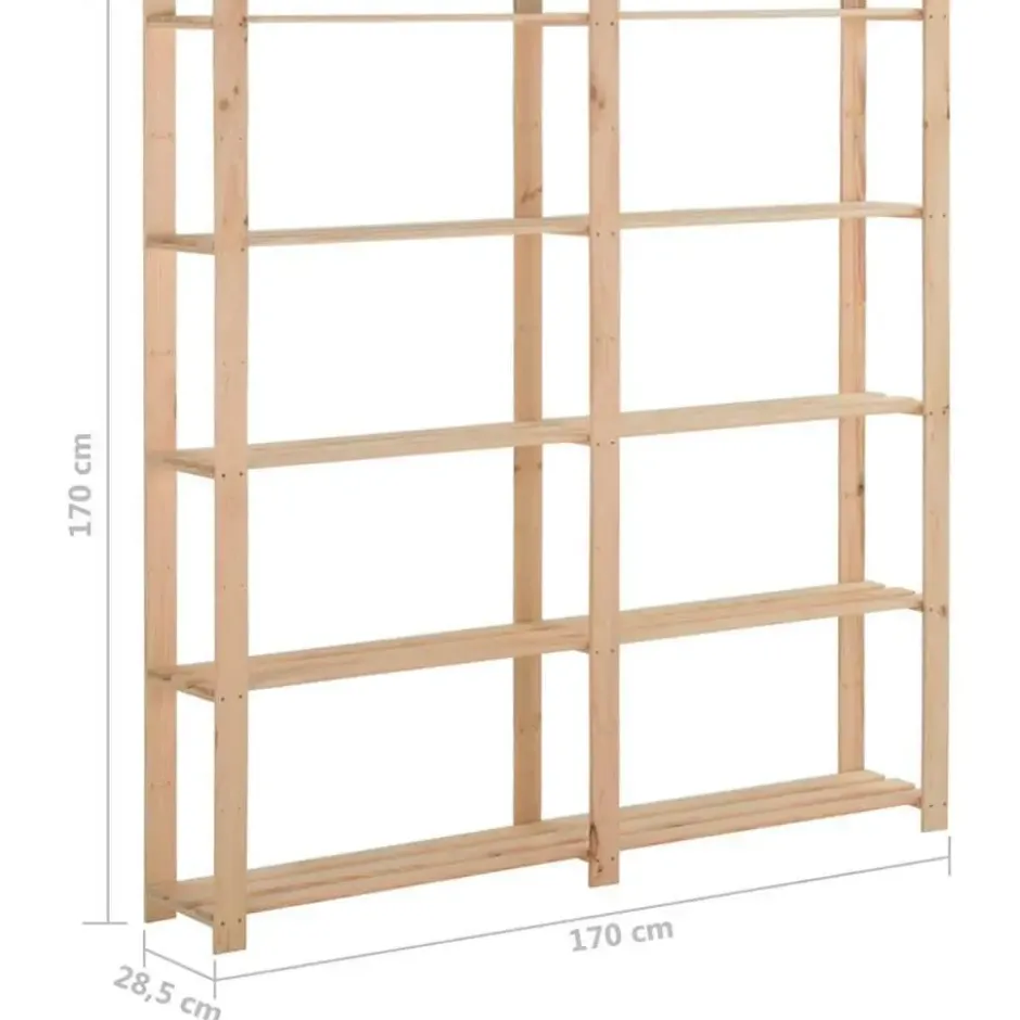 vidaXL - Opbergrek 5-laags 170x28,5x170 cm massief grenenhout