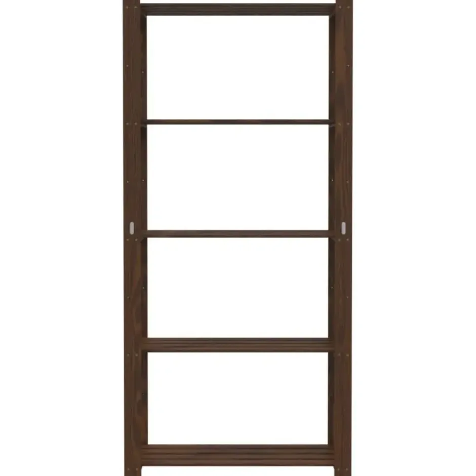 vidaXL - Opbergrek 5-laags 80x38x170 cm massief grenenhout bruin opbergmeubel