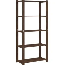 vidaXL - Opbergrek 5-laags 80x38x170 cm massief grenenhout bruin opbergmeubel