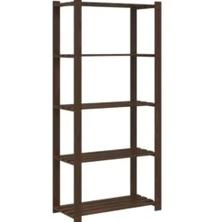 vidaXL - Opbergrek 5-laags 80x38x170 cm massief grenenhout bruin opbergmeubel