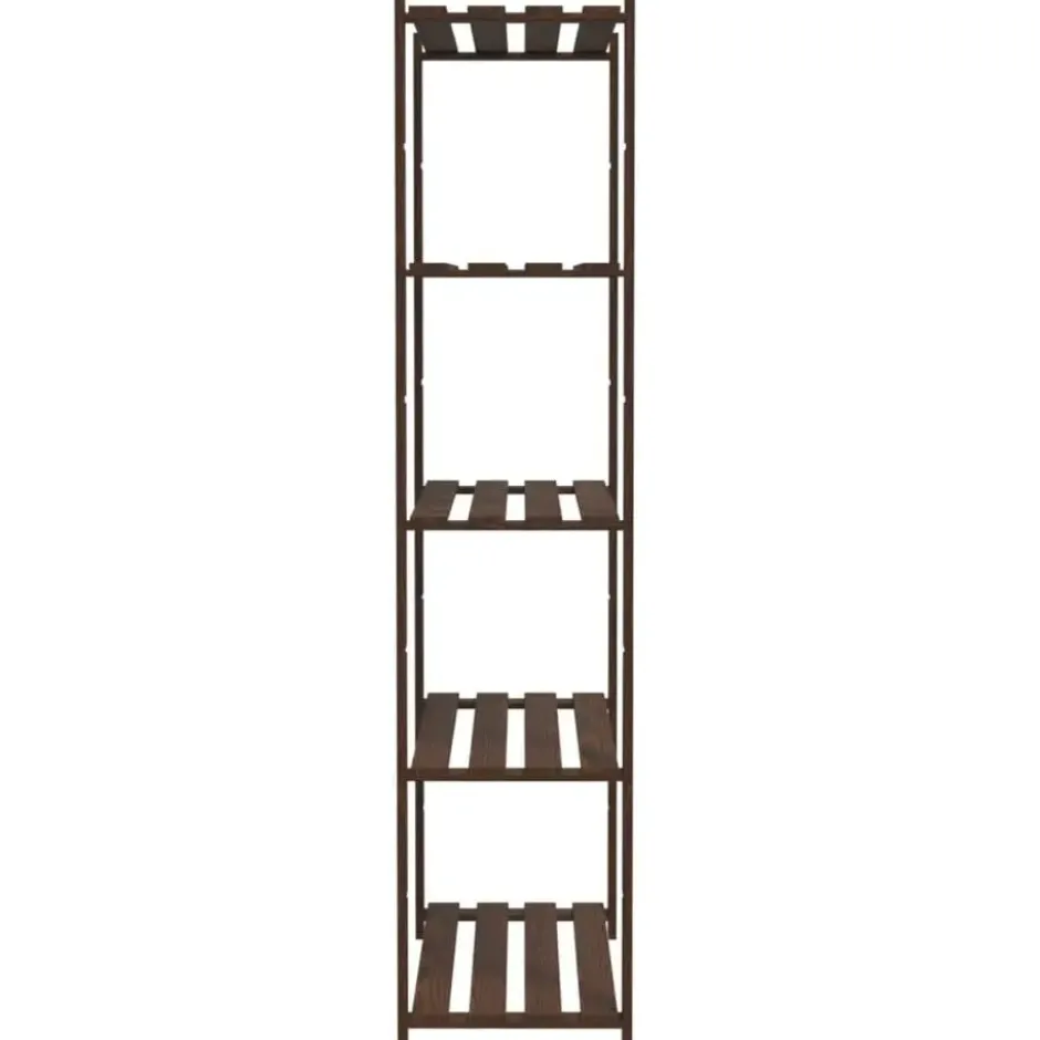vidaXL - Opbergrek 5-laags 80x38x170 cm massief grenenhout bruin opbergmeubel
