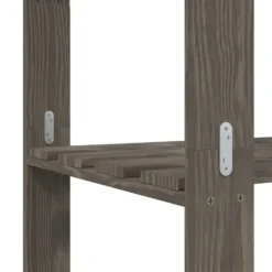 vidaXL - Opbergrek 3-laags 80x38x90 cm massief grenenhout grijs opbergmeubel