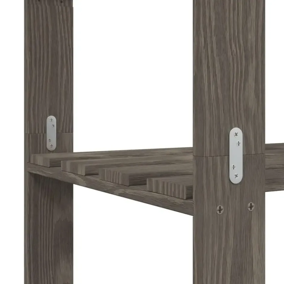 vidaXL - Opbergrek 5-laags 170x38x170 cm massief grenenhout grijs opbergmeubel