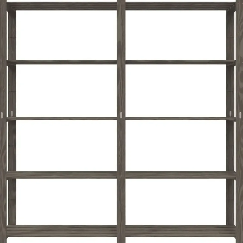 vidaXL - Opbergrek 5-laags 170x38x170 cm massief grenenhout grijs opbergmeubel
