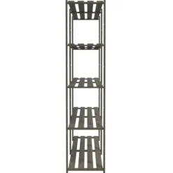 vidaXL - Opbergrek 5-laags 170x38x170 cm massief grenenhout grijs opbergmeubel