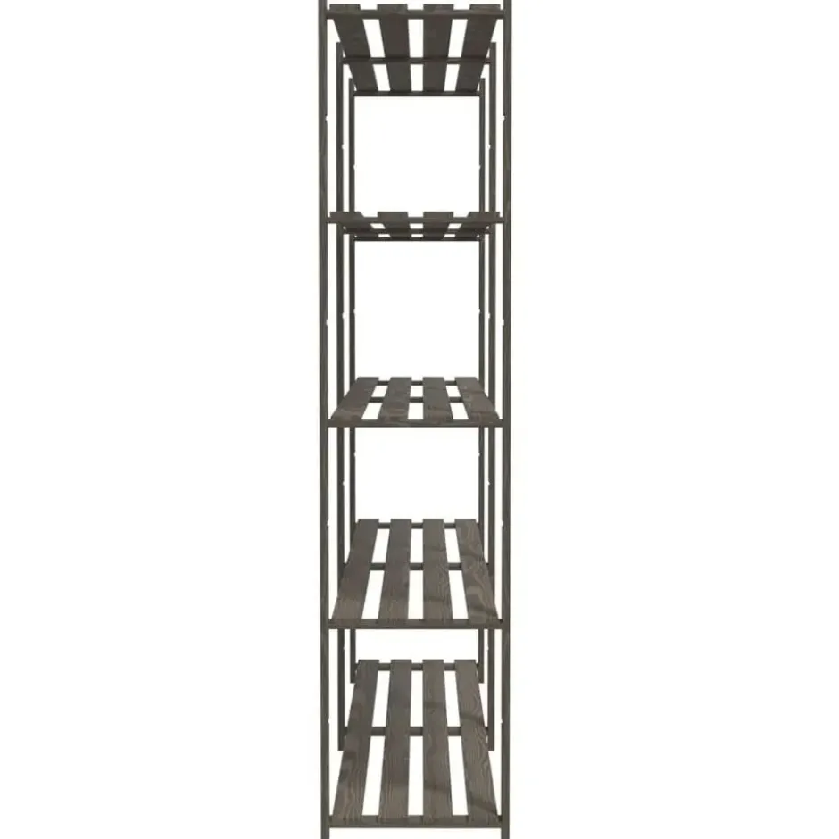 vidaXL - Opbergrek 5-laags 170x38x170 cm massief grenenhout grijs opbergmeubel