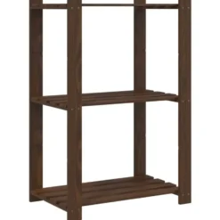 vidaXL - Opbergrek 3-laags 60x38x90 cm massief grenenhout bruin opbergmeubel