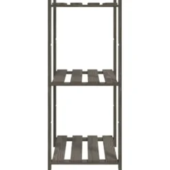 vidaXL - Opbergrek 3-laags 60x38x90 cm massief grenenhout grijs opbergmeubel