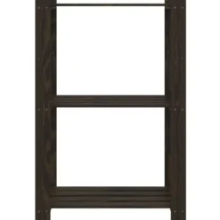 vidaXL - Opbergrek 3-laags 60x38x90 cm massief grenenhout zwart opbergmeubel