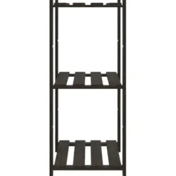 vidaXL - Opbergrek 3-laags 60x38x90 cm massief grenenhout zwart opbergmeubel