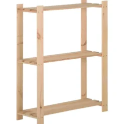 vidaXL - Opbergrek 3-laags 60x28,5x90 cm massief grenenhout