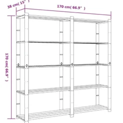 vidaXL - Opbergrek 5-laags 170x38x170 cm massief grenenhout bruin opbergmeubel