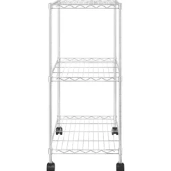 vidaXL - Opbergrek met wielen 3-laags 150 kg 60x35x81 cm chroomkleurig