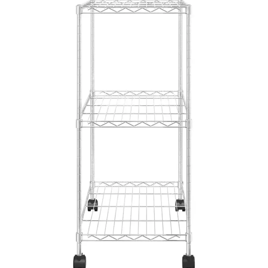 vidaXL - Opbergrek met wielen 3-laags 150 kg 60x35x81 cm chroomkleurig