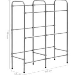 vidaXL - Opbergrek voor 6 kratten 96x33x116 cm steel zilverkleurig
