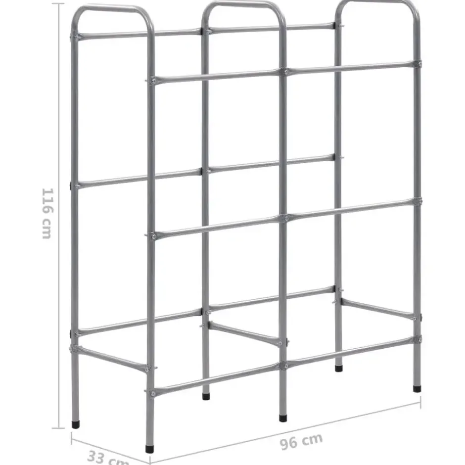 vidaXL - Opbergrek voor 6 kratten 96x33x116 cm steel zilverkleurig