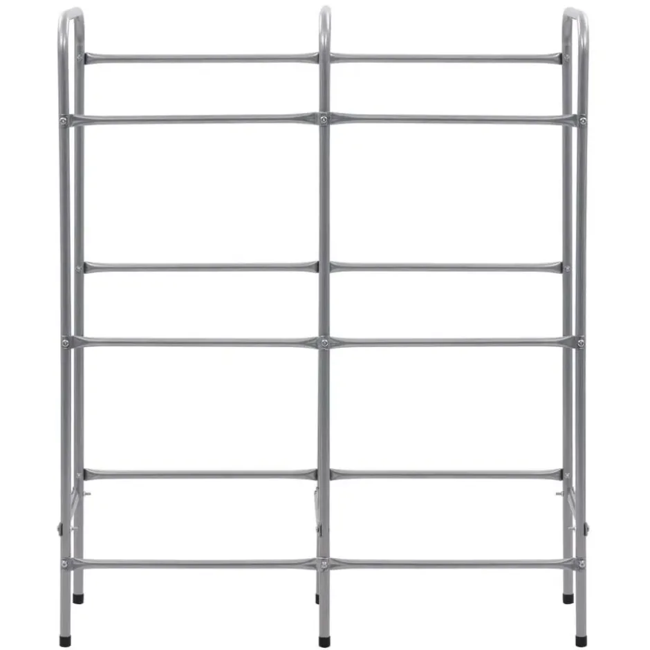 vidaXL - Opbergrek voor 6 kratten 96x33x116 cm steel zilverkleurig
