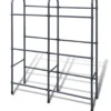 vidaXL - Opbergrek voor 6 kratten - 96x33x116 cm - staal - donkergrijs