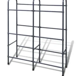 vidaXL - Opbergrek voor 6 kratten - 96x33x116 cm - staal - donkergrijs