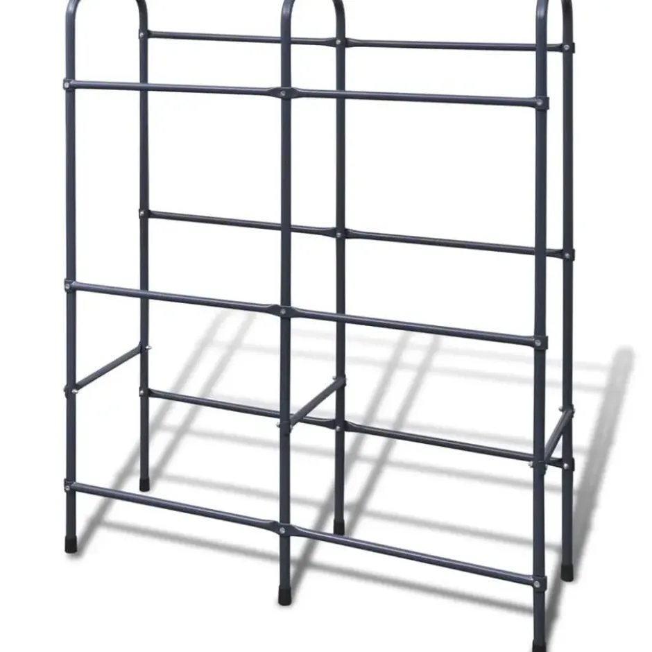 vidaXL - Opbergrek voor 6 kratten - 96x33x116 cm - staal - donkergrijs