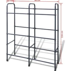 vidaXL - Opbergrek voor 6 kratten - 96x33x116 cm - staal - donkergrijs