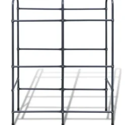 vidaXL - Opbergrek voor 6 kratten - 96x33x116 cm - staal - donkergrijs