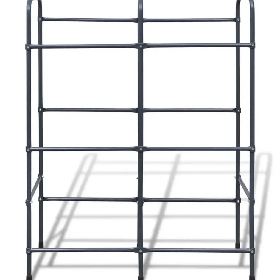 vidaXL - Opbergrek voor 6 kratten - 96x33x116 cm - staal - donkergrijs
