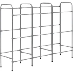 vidaXL - Opbergrek voor 9 kratten 145x33x116 staal zilverkleurig